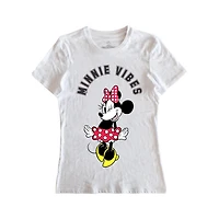 T-shirt à manches courtes Disney Minnie Wink Vibes pour femme