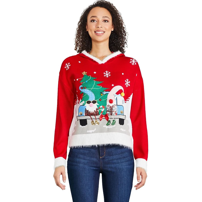 Chandail de Noël à capuchon George pour femmes