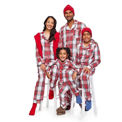 Pyjama à carreaux avec haut à col cranté George pour la famille