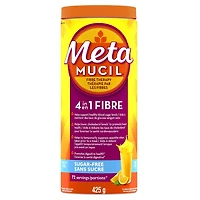 Fibres Metamucil MultiSanté 3 en 1! Supplément de fibres en poudre, sans sucre saveur d’orange, 425 g