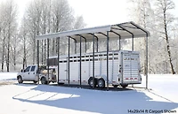 Arrow Carport, 14x47x14, Charcoal