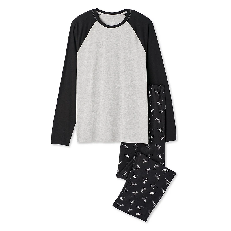 Pyjama à manches raglan 2 pièces George pour hommes Tailles P-2XL