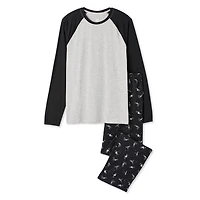 Pyjama à manches raglan 2 pièces George pour hommes Tailles P-2XL