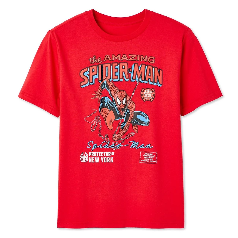 Marvel Boys' Spider-Man Short Sleeve Tee, Sizes XS-XL