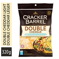 Cracker Barrel Double Cheddar Shredded Cheese - Light