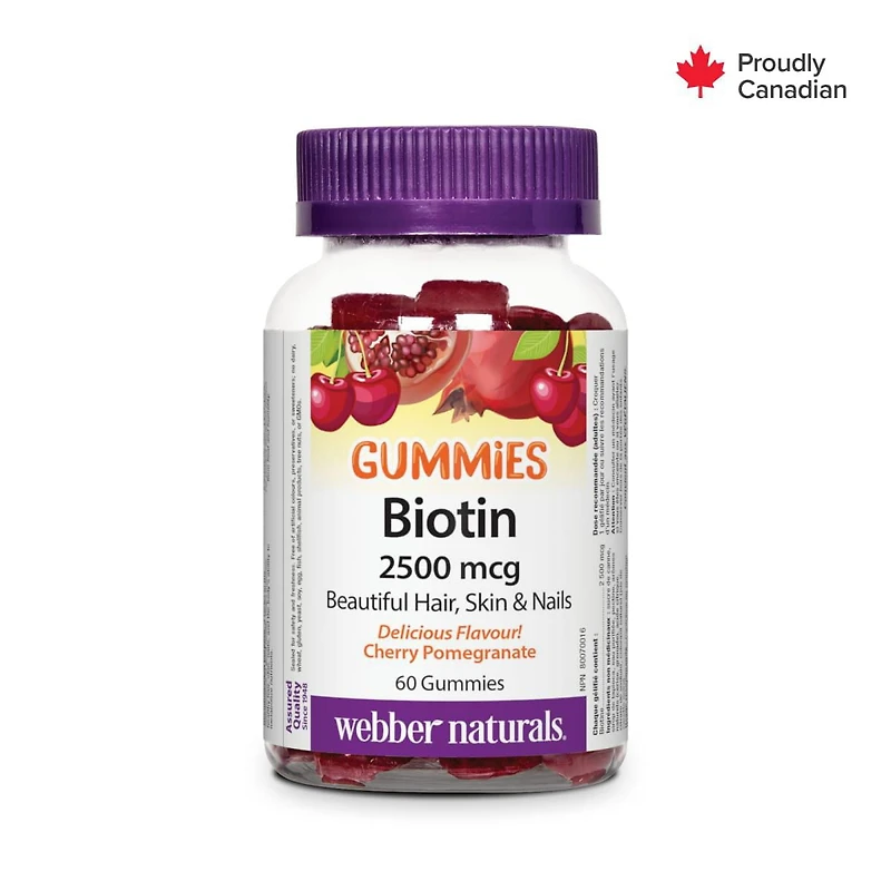 Webber Naturals Biotine Gélifiés, 2 500 mcg 60 gélifiés