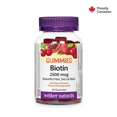 Webber Naturals Biotine Gélifiés, 2 500 mcg 60 gélifiés