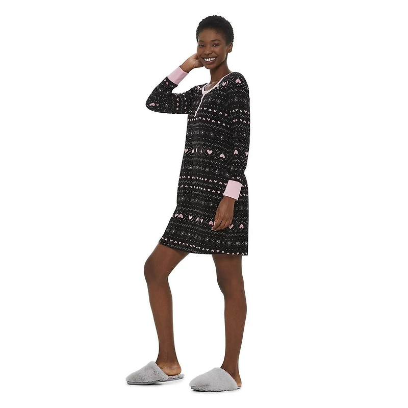 Chemise de nuit en tricot gaufré George pour femmes