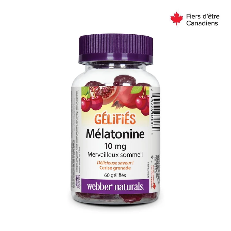Webber Naturals® Melatonin Gummies, 10 mg, Promotes falling asleep quickly and improves sleep quality, 60 Gummies
