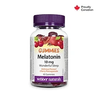 Webber Naturals® Melatonin Gummies, 10 mg, Promotes falling asleep quickly and improves sleep quality, 60 Gummies