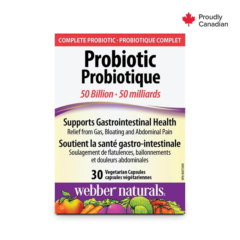 Webber Naturals Probiotique, 50 milliards 30 capsules végétariennes