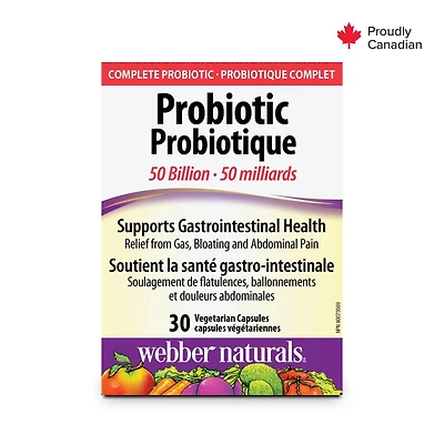Webber Naturals Probiotique, 50 milliards 30 capsules végétariennes