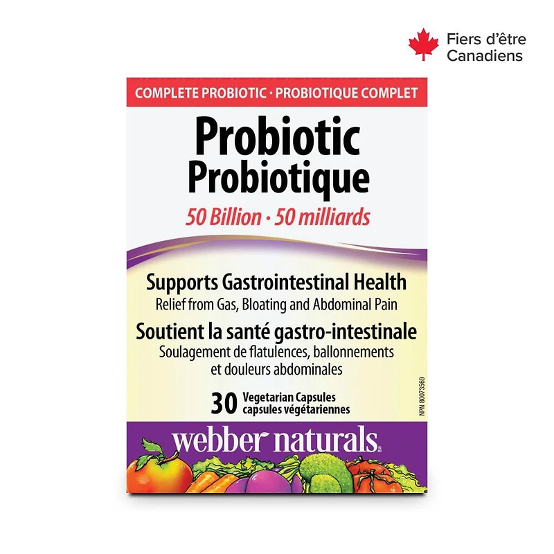 Webber Naturals Probiotique, 50 milliards 30 capsules végétariennes