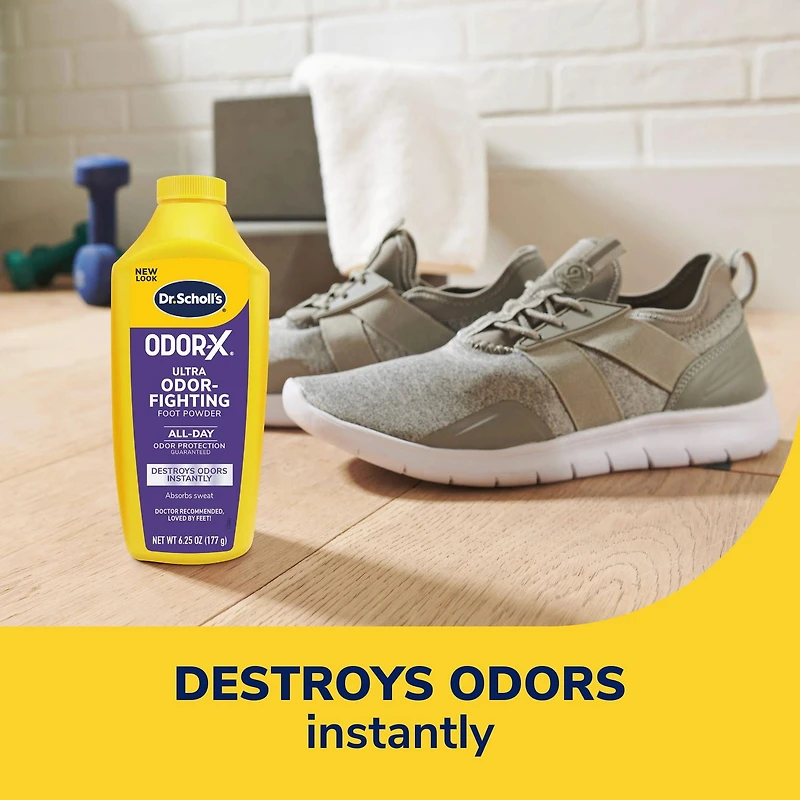 Dr. Scholl's Odour-X Poudre Déodorante Pour Les Pieds, Sans Parfum, 177g