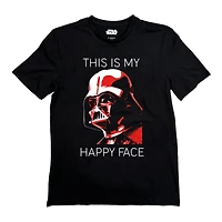 Star Wars Men's Vader Happy Face Short Sleeve T-Shirt, Sizes: S-XL