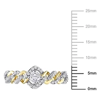 Miabella 1/3 Carat T.W. Diamond 10K Yellow Gold Oval Link Halo Engagement Ring