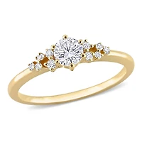 Miabella Bague de fiançailles en or jaune 10K avec diamant 1/2 carat P.T.