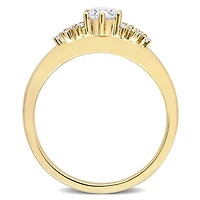 Miabella Bague de fiançailles en or jaune 10K avec diamant 1/2 carat P.T.