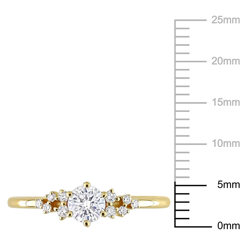 Miabella Bague de fiançailles en or jaune 10K avec diamant 1/2 carat P.T.