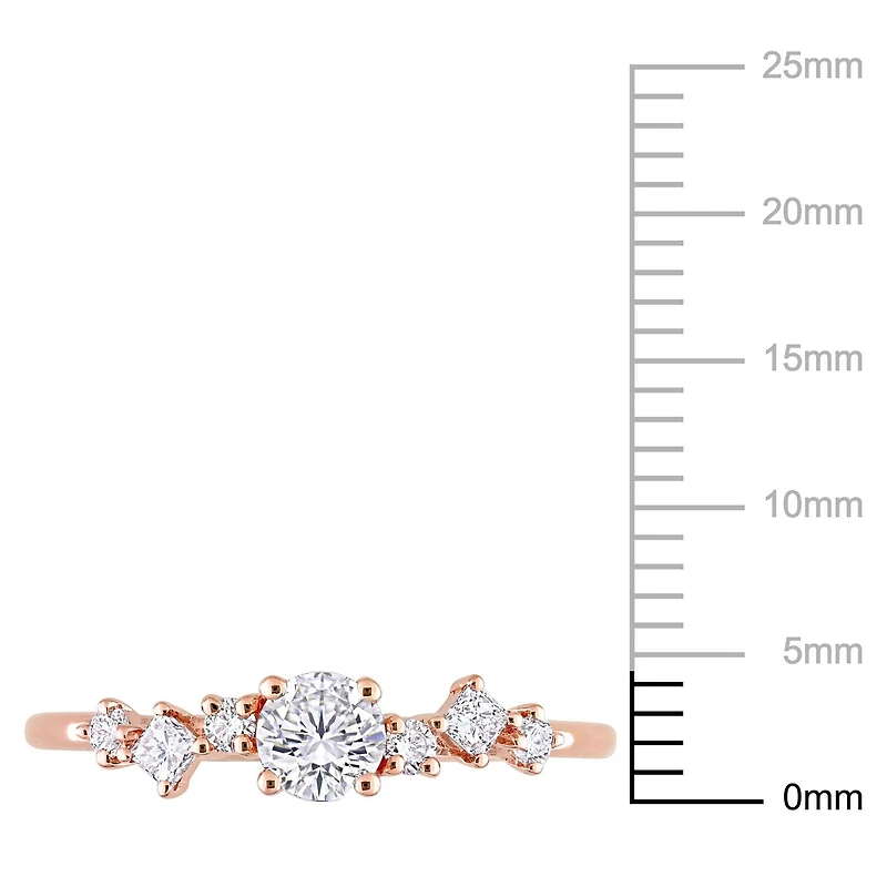 Bague de fiançailles Miabella en or rose 10K avec diamant 1/2 carat P.T.