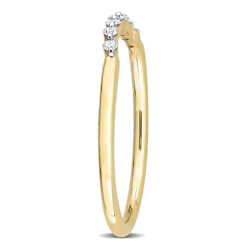 Miabella 1/10 Carat T.W. Diamond 10K Yellow Gold Semi-Eternity Curved Band