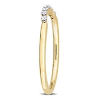 Miabella 1/10 Carat T.W. Diamond 10K Yellow Gold Semi-Eternity Curved Band