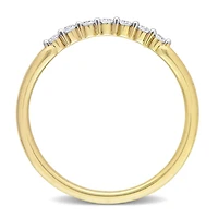 Miabella Bague semi-éternel incurvé en or jaune 10K avec diamant de 1/10 carat P.T.