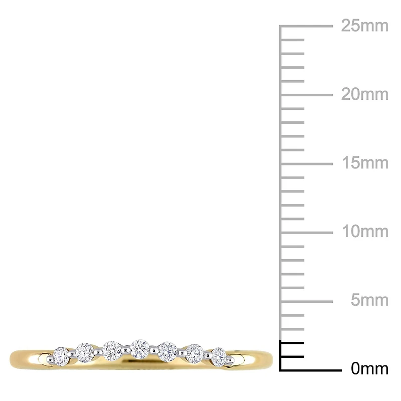 Miabella 1/10 Carat T.W. Diamond 10K Yellow Gold Semi-Eternity Curved Band