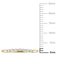 Miabella 1/10 Carat T.W. Diamond 10K Yellow Gold Semi-Eternity Curved Band