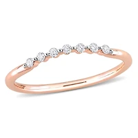 Miabella 1/10 Carat T.W. Diamond 14K Rose Gold Semi-Eternity Curved Band