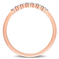 Miabella 1/10 Carat T.W. Diamond 14K Rose Gold Semi-Eternity Curved Band