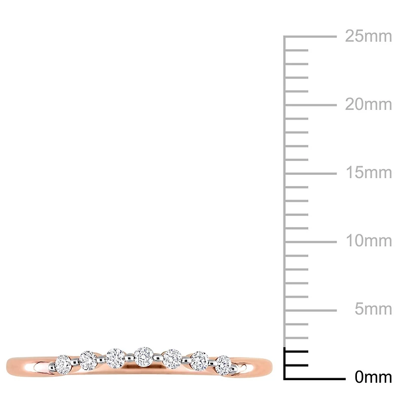 Miabella 1/10 Carat T.W. Diamond 14K Rose Gold Semi-Eternity Curved Band