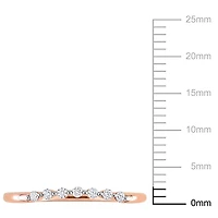 Miabella 1/10 Carat T.W. Diamond 14K Rose Gold Semi-Eternity Curved Band