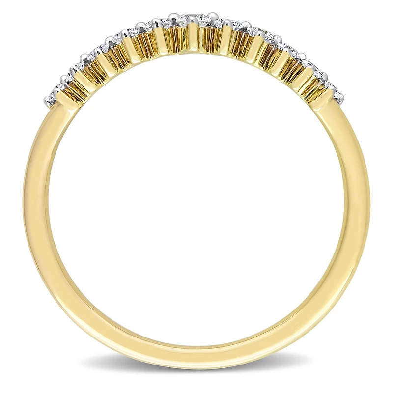 Miabella 1/5 Carat T.W. Diamond 14K Yellow Gold Graduated Semi-Eternity Ring