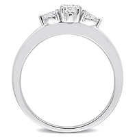 Miabella 1/2 Carat T.W. Diamond 14K White Gold 3-Stone Engagement Ring