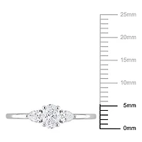 Miabella 1/2 Carat T.W. Diamond 14K White Gold 3-Stone Engagement Ring