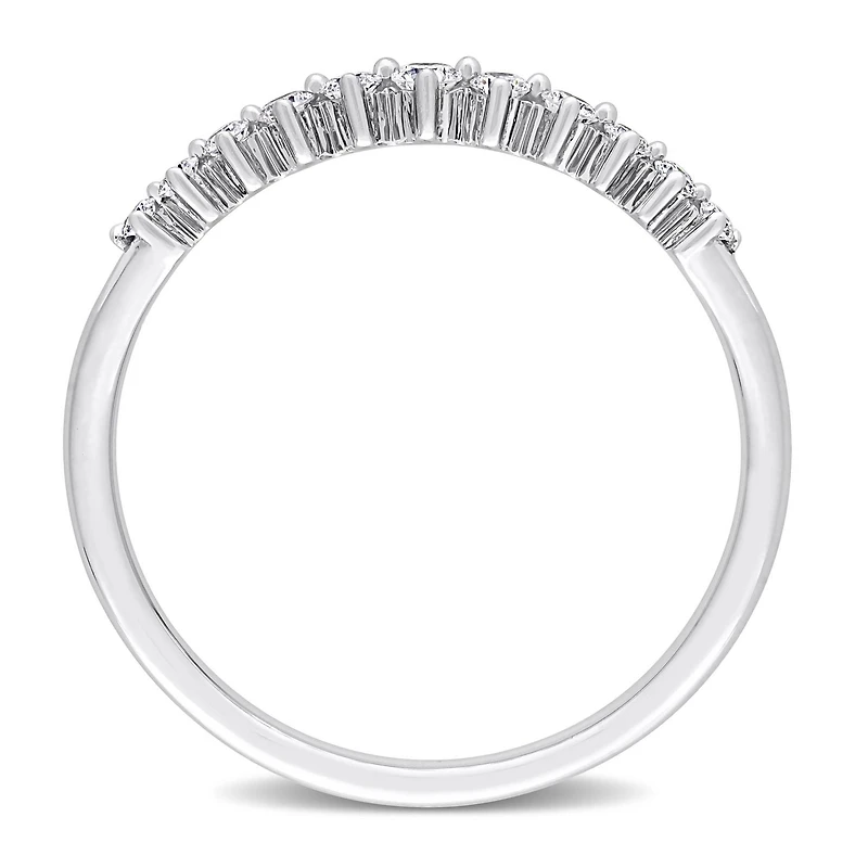 Miabella Bague semi-éternité graduée en or blanc 14K avec diamant de 1/5 carat P.T.