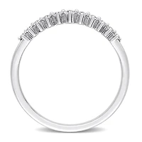 Miabella Bague semi-éternité graduée en or blanc 14K avec diamant de 1/5 carat P.T.