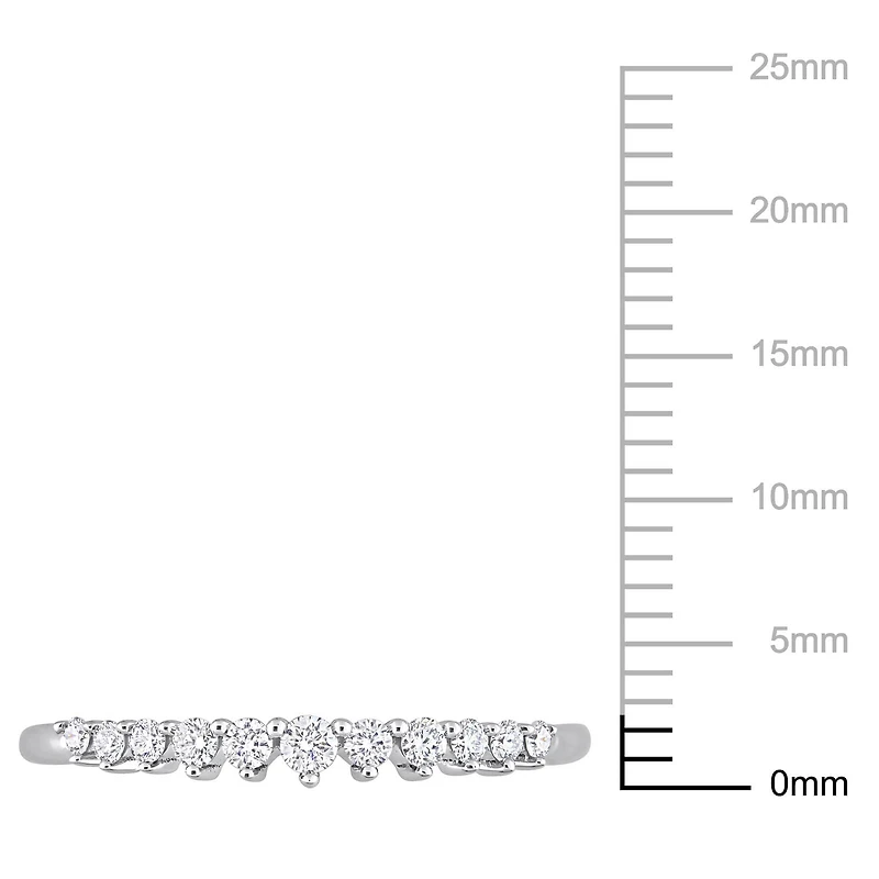 Miabella Bague semi-éternité graduée en or blanc 14K avec diamant de 1/5 carat P.T.