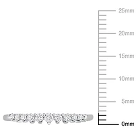 Miabella Bague semi-éternité graduée en or blanc 14K avec diamant de 1/5 carat P.T.