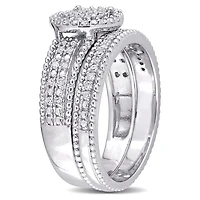 Miabella Ensemble de Bague mariage circulaire en argent sterling avec diamant de 1/3 carat P.T.