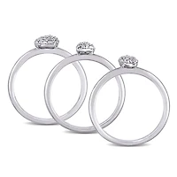 Miabella 1/6 Carat T.W. Diamond Sterling Silver Stacking 3-Piece Ring Set