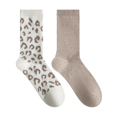 Secret Lounge Chaussettes Imprimées Léopard Mi-mollet 2P Pointures 6 à 10