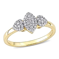 Miabella 1/5 Carat T.W. Diamond Yellow-Plated Sterling Silver Promise Ring