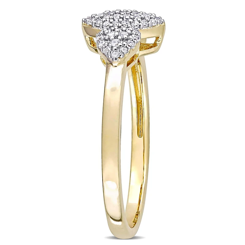 Miabella 1/5 Carat T.W. Diamond Yellow-Plated Sterling Silver Promise Ring