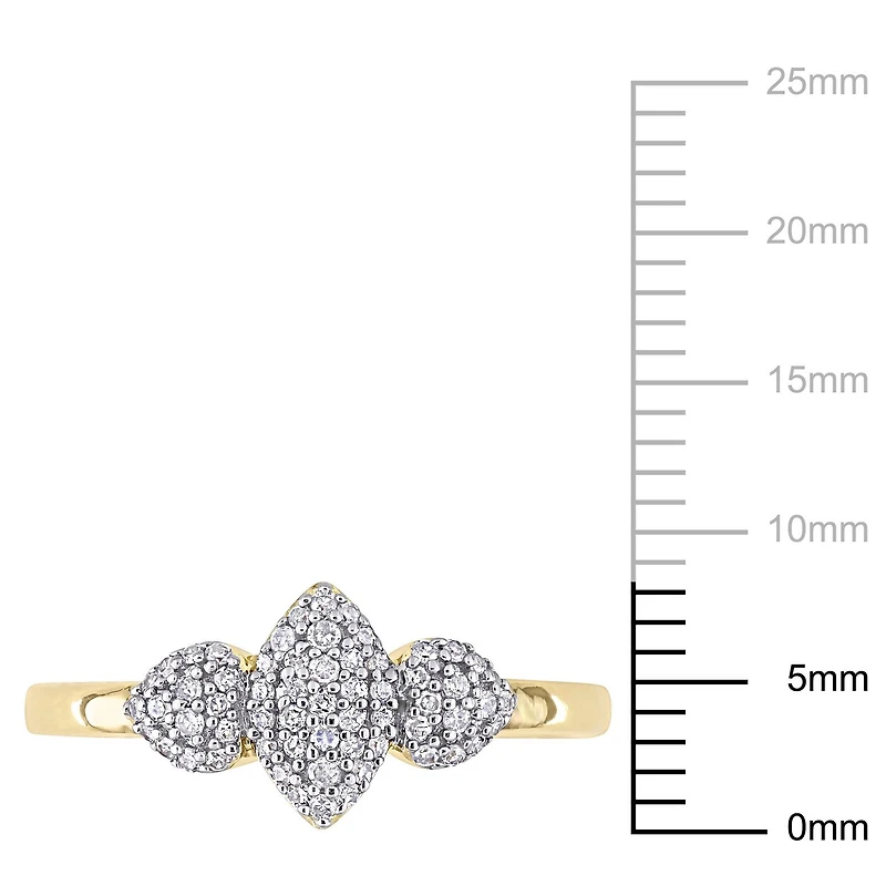 Miabella 1/5 Carat T.W. Diamond Yellow-Plated Sterling Silver Promise Ring