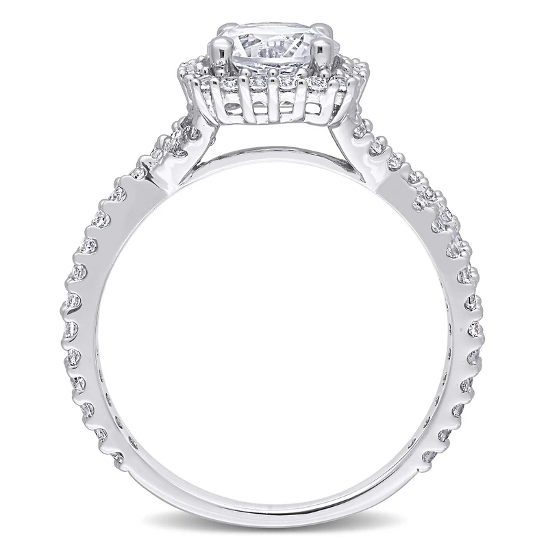Miabella Bague de fiançailles en argent sterling avec saphir blanc créé de 2-1/8 carats P.P.T