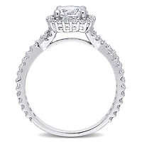 Miabella Bague de fiançailles en argent sterling avec saphir blanc créé de 2-1/8 carats P.P.T