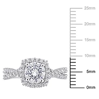 Miabella Bague de fiançailles en argent sterling avec saphir blanc créé de 2-1/8 carats P.P.T