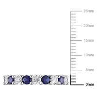Miabella Bague d'anniversaire de mariage en argent sterling avec saphir bleu et blanc créé de 3-1/2 carats P.P.T